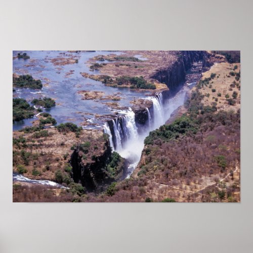 Victoria Falls aerial view _ Zimbabwe Africa Poster