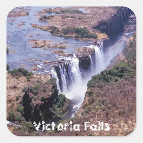 Victoria Falls aerial view _ Zimbabwe Africa Square Sticker