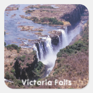 Victoria Falls aerial view - Zimbabwe, Africa Square Sticker