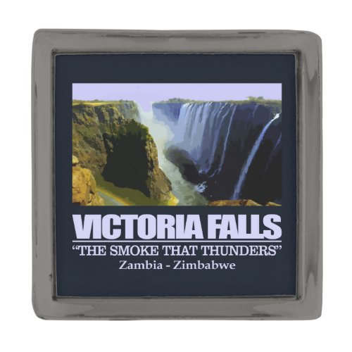 Victoria Falls Gunmetal Finish Lapel Pin
