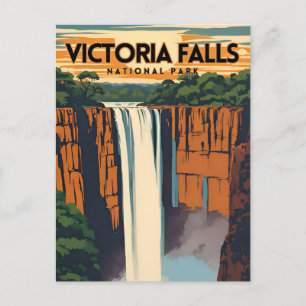 Victoria Falls National Park Traditional Travel Postcard
