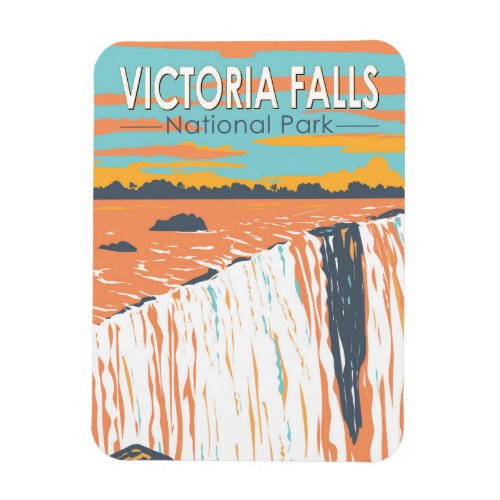 Victoria Falls National Park Travel Art Vintage Magnet