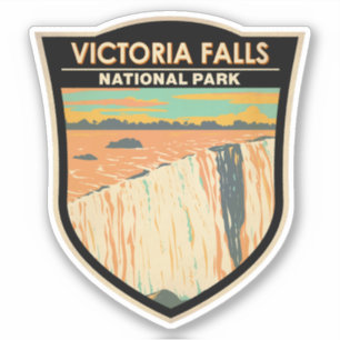 Victoria Falls National Park Travel Art Vintage Sticker
