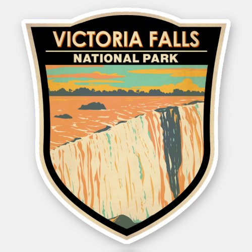 Victoria Falls National Park Travel Art Vintage Sticker