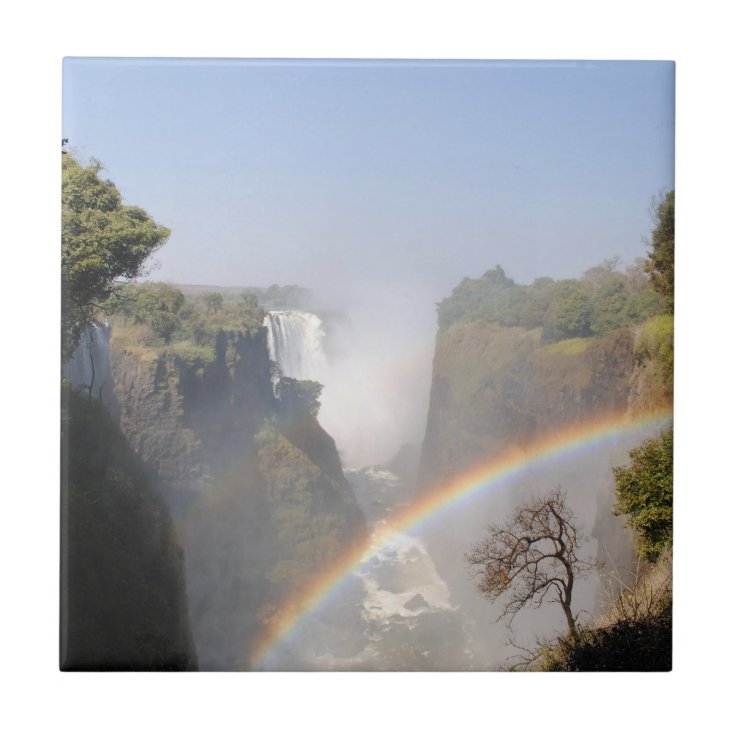 Victoria Falls Rainbow Ceramic Tile | Zazzle