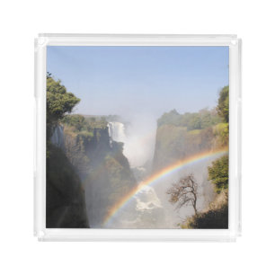 Victoria Falls Rainbow Waterfall Photo Acrylic Tray