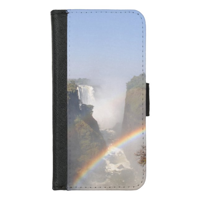 Victoria Falls Rainbow Waterfall Photo iPhone Wallet Case (Front)