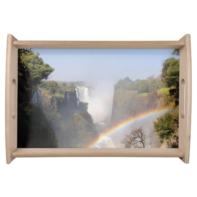 Victoria Falls Rainbow Waterfall Photo Serving Tray (Front)