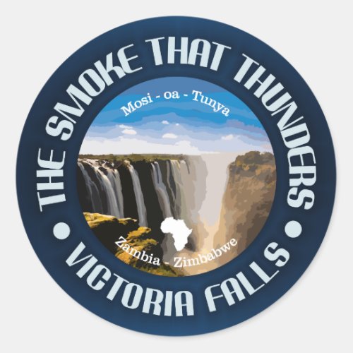 Victoria Falls rd Classic Round Sticker