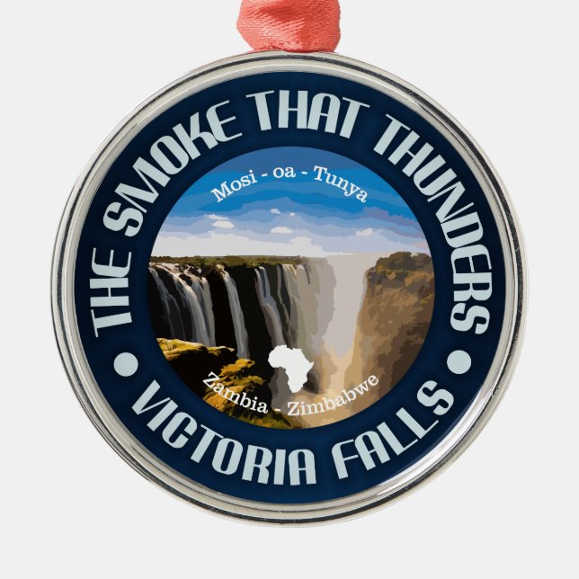 Victoria Falls (rd) Metal Ornament (Front)