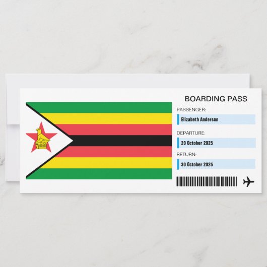 Victoria Falls Surprise Trip Ticket (Back)