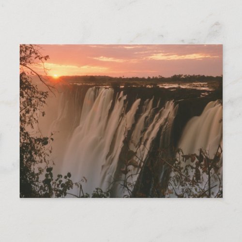 Victoria Falls with sun on horizon Victoria Postcard