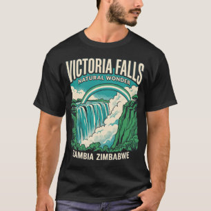 Victoria Falls Zambia Zimbabwe Vintage Travel Post T-Shirt