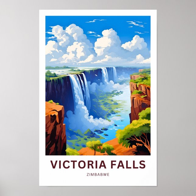Victoria Falls Zimbabwe Travel Print (Front)