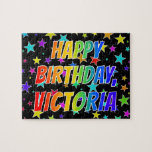 [ Thumbnail: "Victoria" First Name, Fun "Happy Birthday" Jigsaw Puzzle ]
