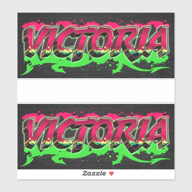 Victoria First Name Graffiti Sticker (Sheet)