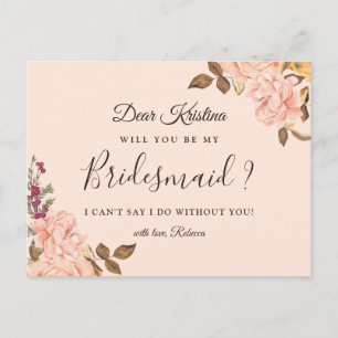 Victoria Floral Bridesmaid Proposal Postcard