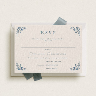 Victoria Formal Landscape Wedding RSVP Card