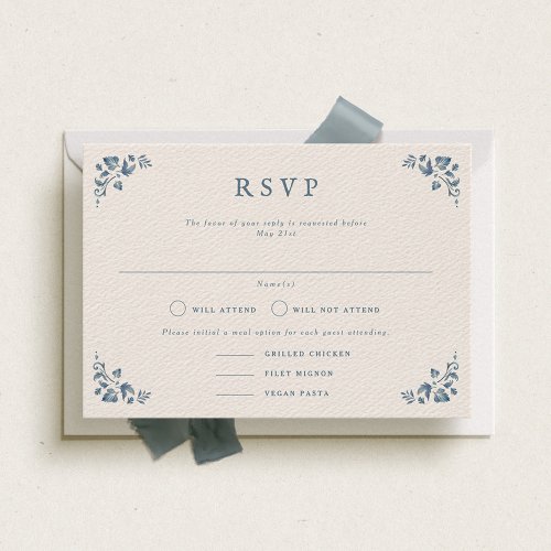 Victoria Formal Landscape Wedding RSVP Card