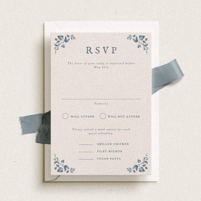 Victoria Formal Portrait Wedding RSVP Card (Creator Uploaded)