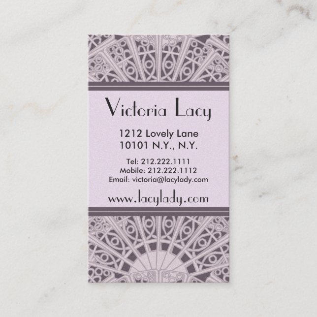 Victoria Lacy Elegant Pink - Business Card (Front)