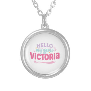Victoria - my name is Victoria  Silver Plated Necklace