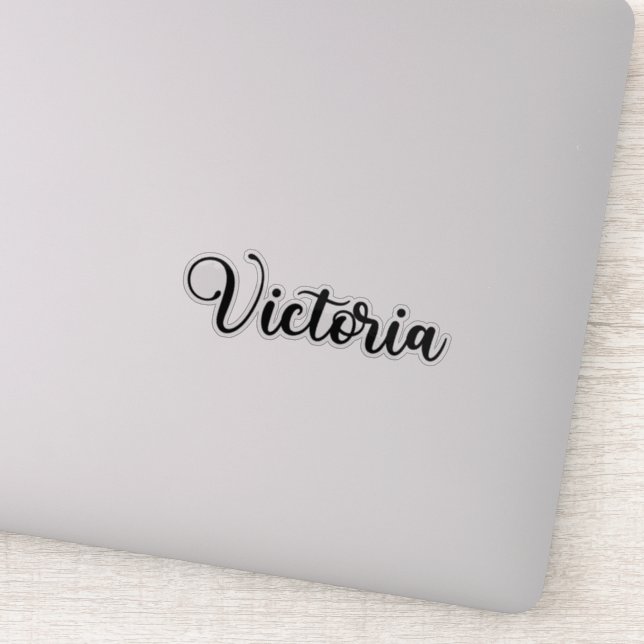 Victoria Name - Handwritten Calligraphy Sticker (Detail)