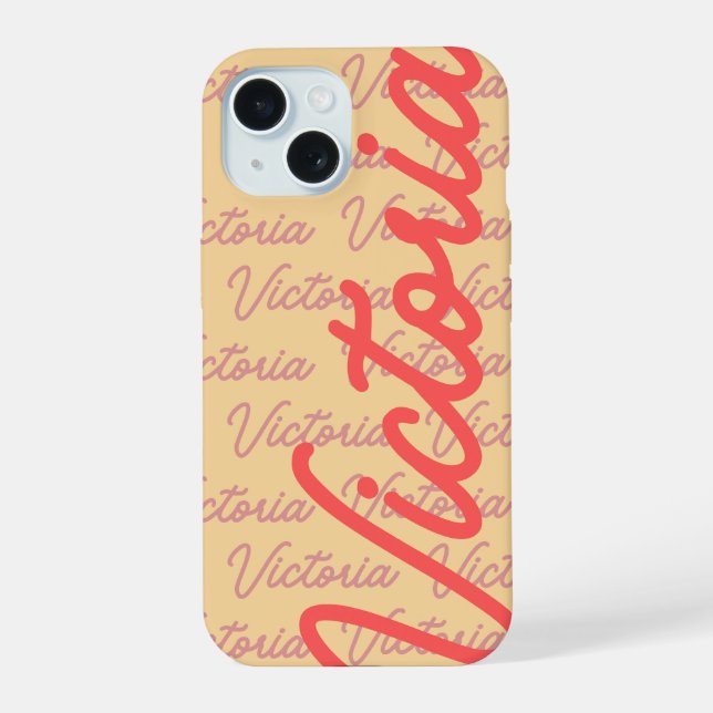 Victoria Name Repeating Pattern Iphone Case (Back)