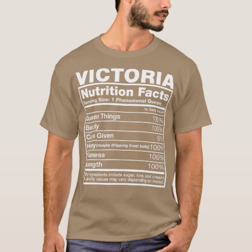 Victoria Nutrition Facts Victoria Name Birthday   T_Shirt