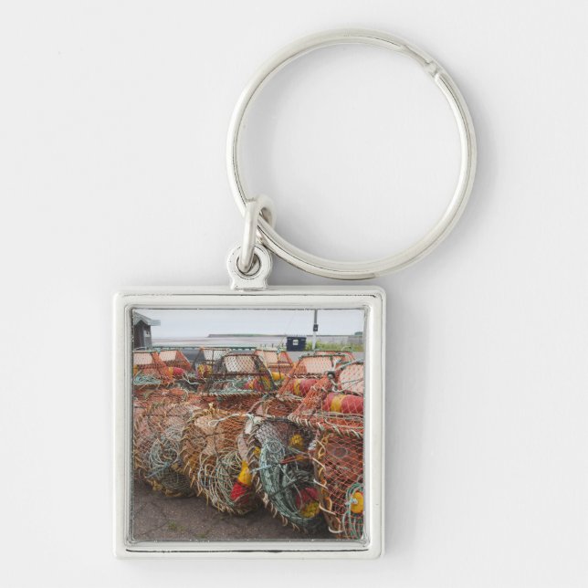 Victoria, Prince Edward Island. Crab pots Keychain (Front)