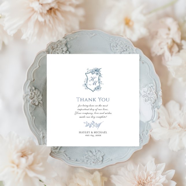 VICTORIA Regency Blue French Garden Paper Napkin (Creator Uploaded)