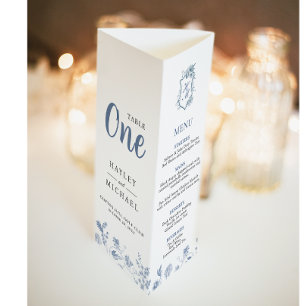 VICTORIA Regency Blue French Garden Tri Fold Menu Poster