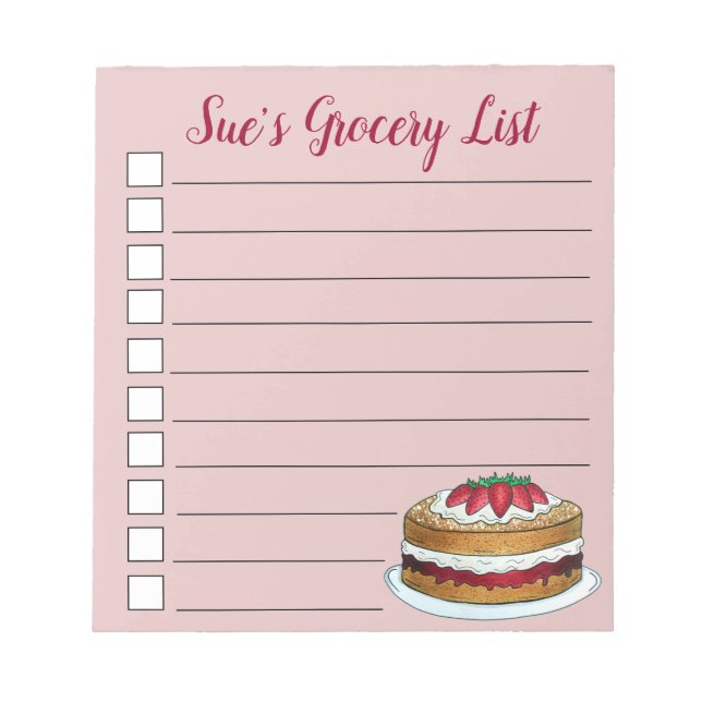 Victoria Sandwich Sponge Cake UK British Pastry Notepad (Front)