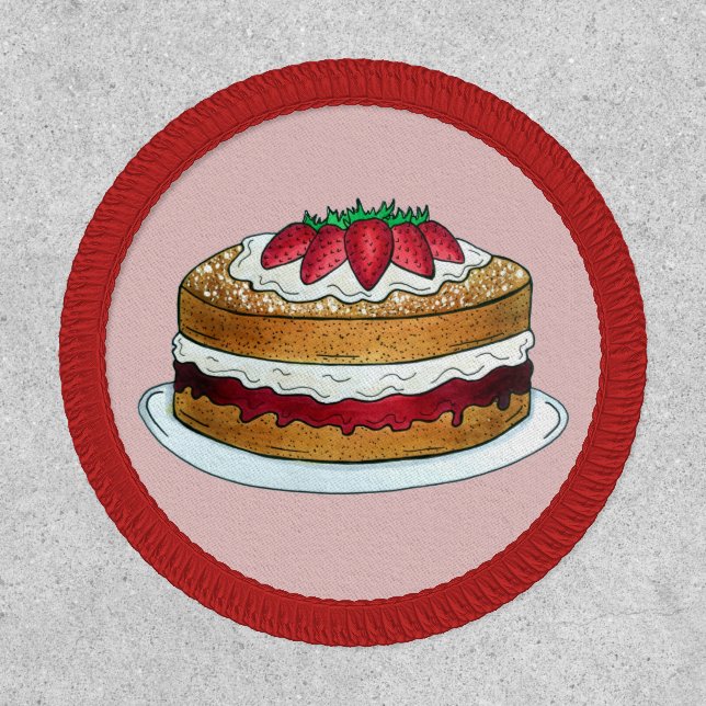Victoria Sandwich Sponge Cake UK British Pastry Patch (Front)