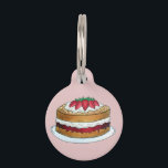 Victoria Sandwich Sponge Cake UK British Pastry Pet ID Tag<br><div class="desc">Design features an original marker illustration of a Victoria sponge cake, a classic British pastry made with layers of delicate genoise sponge, strawberry jam, and cream, topped with fresh berries. Victoria sandwich is a popular pastry for afternoon tea time throughout the United Kingdom. This patisserie design is also available on...</div>