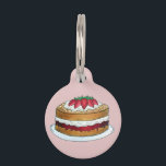 Victoria Sandwich Sponge Cake UK British Pastry Pet ID Tag<br><div class="desc">Design features an original marker illustration of a Victoria sponge cake, a classic British pastry made with layers of delicate genoise sponge, strawberry jam, and cream, topped with fresh berries. Victoria sandwich is a popular pastry for afternoon tea time throughout the United Kingdom. This patisserie design is also available on...</div>