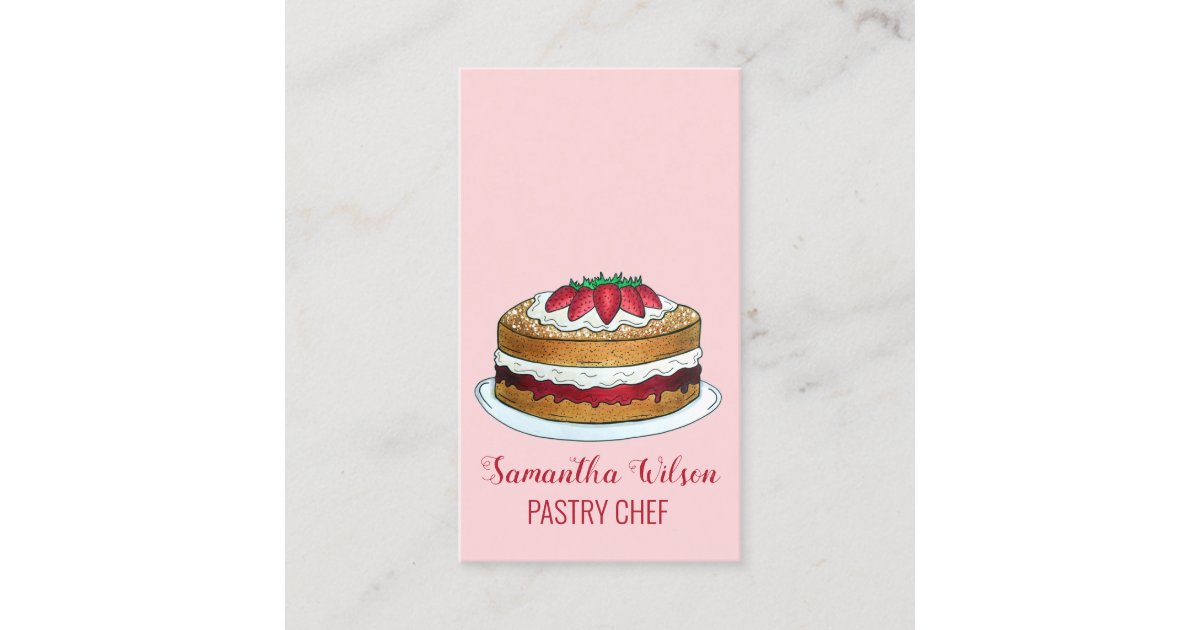 Victoria Sponge Cake British Pastry Chef Uk Bakery Business Card Zazzle Com
