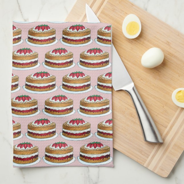 Victoria Sponge Cake British Pastry Chef UK Bakery Kitchen Towel (Quarter Fold)