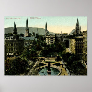 Victoria Square, Montreal Vintage Poster