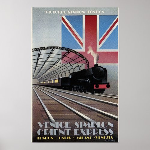 Victoria Station Orient Express Train Poster 1932 