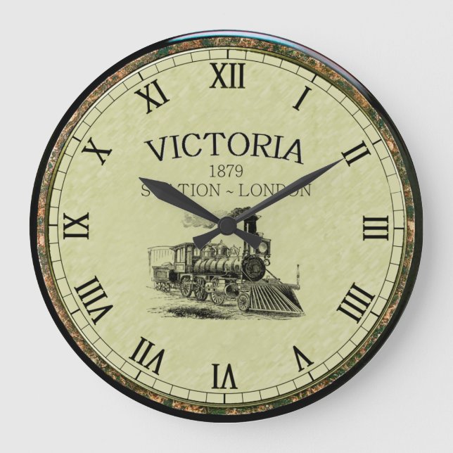 Victoria Station ~ Steam Engine ~ London England ~ Large Clock (Front)