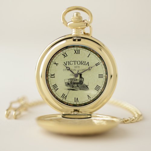 Victoria Station  Steam Engine  London England  Pocket Watch