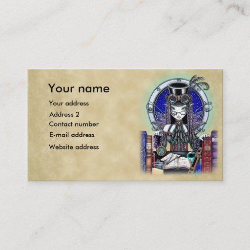 Customizable "Victoria" Steam Punk Faerie Art Business Cards