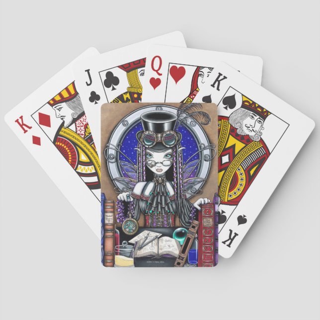 Victoria Steampunk Aviatrix Fairy Playing Cards (Back)