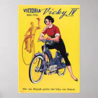 VICTORIA VICKY Vintage Motorcycle Poster Ad