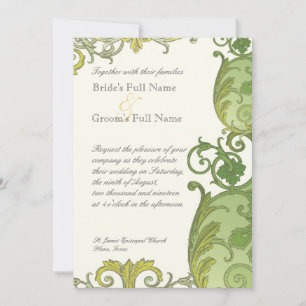 Victoria Wedding Invitation - Lime Green