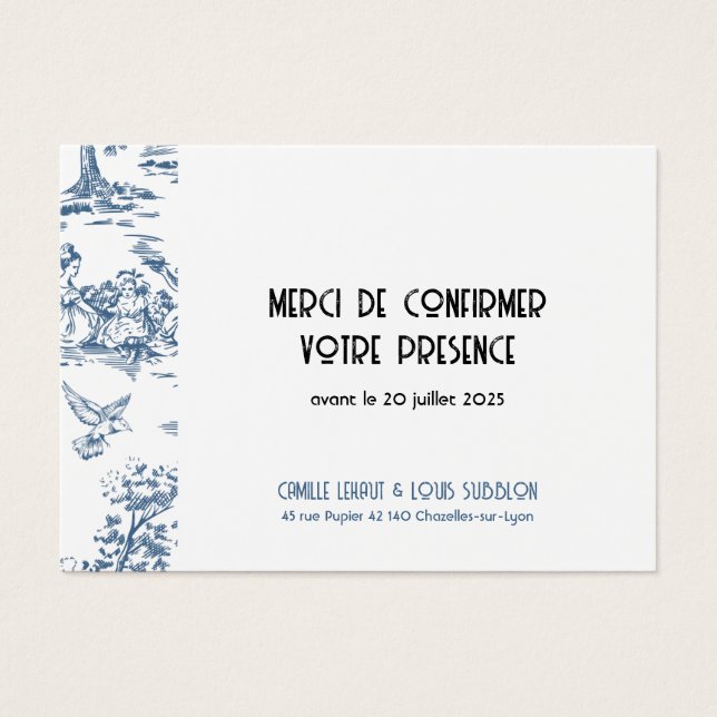 Victoria Wedding Response Card (Front)