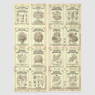 Victorian 1913 Design Chelsea Apothecary Labels Tissue Paper
