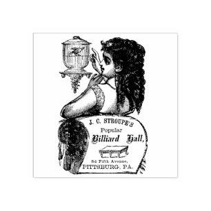 Victorian advertising Billiard Hall Pittsburgh Pa. Rubber Stamp