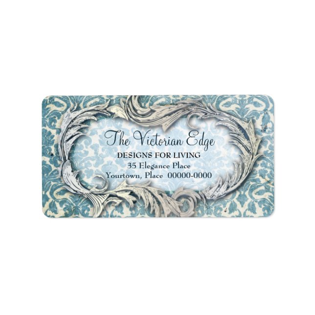 Victorian Aesthetic Damask Address Labels (Front)